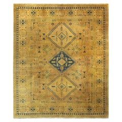 8
x9
5" Honigbraun überfärbt Kazak Medaillons Design Hand geknüpft alle Wolle Teppich