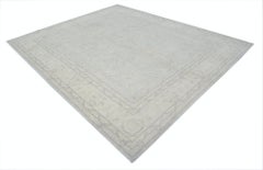 8x9.6 ft Tappeto di grandi dimensioni annodato a mano di colore beige per il soggiorno. Tappeto 100% lana