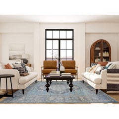 8'x9'6" Light Blue, Hand Knotted Anatolian Village Inspired Wool Rug