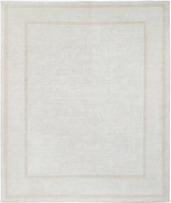 8x9.7 ft Handmade Large Area Rug for Living Room Decor. Traditional Beige Carpet