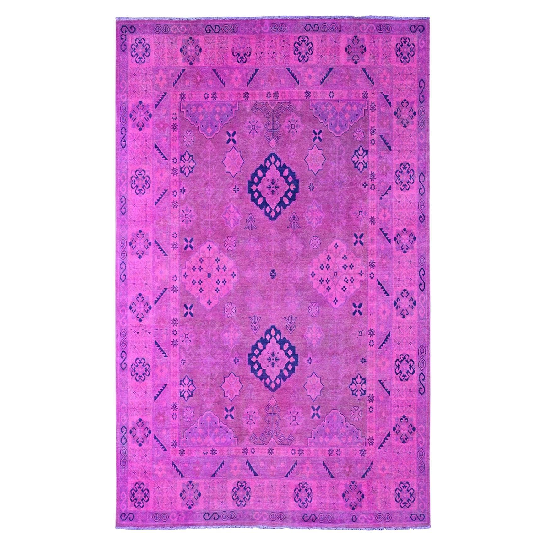 8'x9'7" Rose surteint Kazak Design/One Géométrique Tapis 100% laine noué à la main en vente