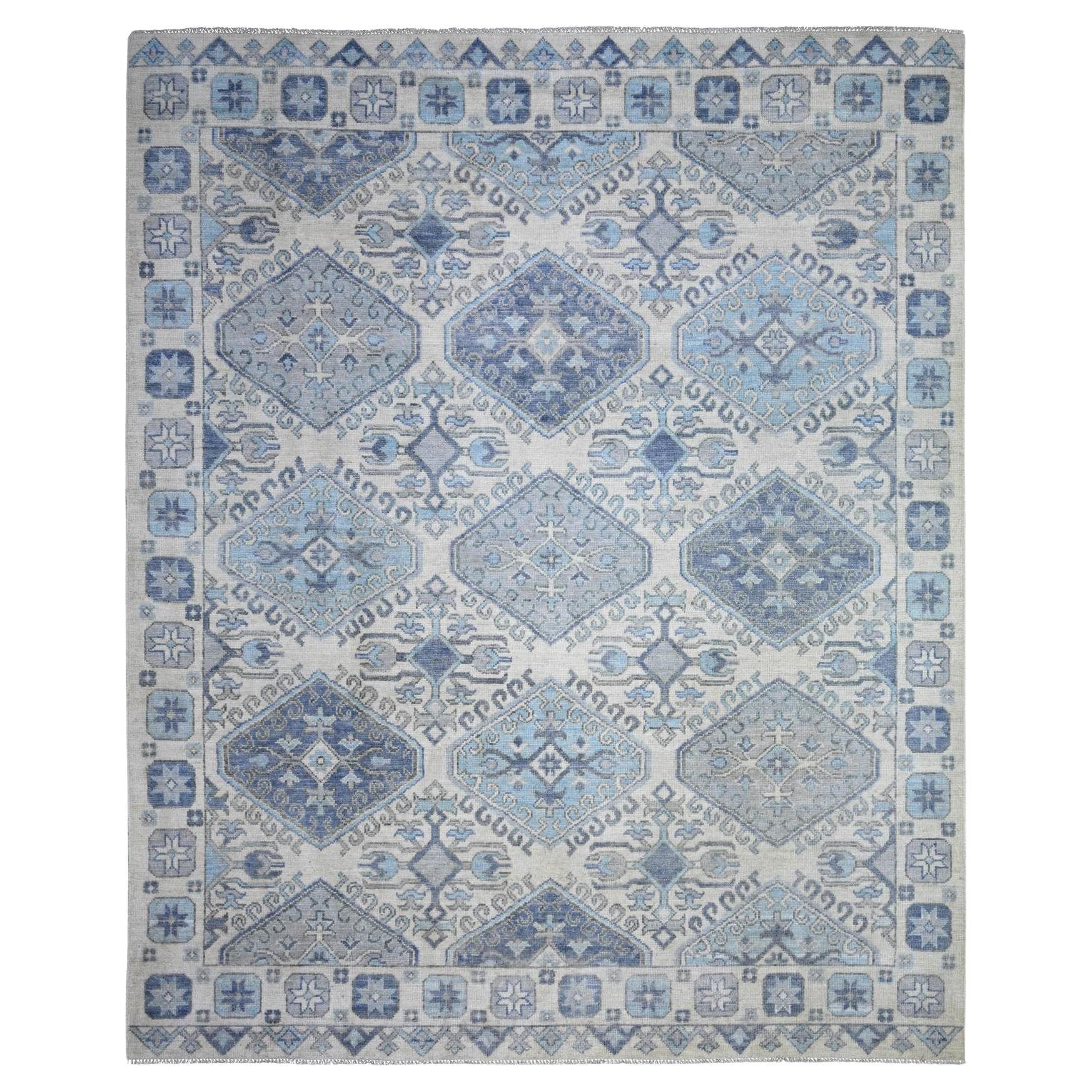 8'x9'7" Ivory, Extra Soft Wool, Hand Knotted Anatolian Village Oriental Rug For Sale