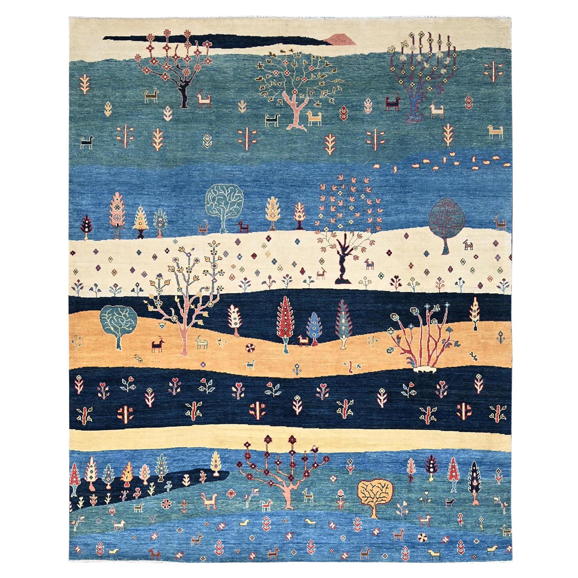 8
x9
7" Legion Blue Scenery Gabbeh Tappeto orientale annodato a mano in 100% lana