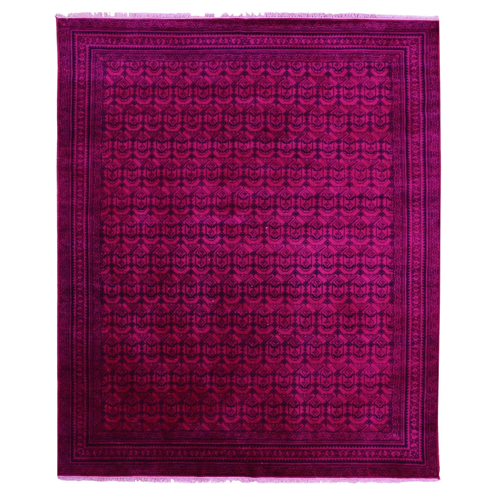 8'x9'7" rosa sovratinto, 100% cotone annodato a mano, Agra Design Rugs in vendita