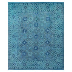 8
x9
8" Carolina Blue Laine surteinte Kazak Geometric Design Tapis noué à la main