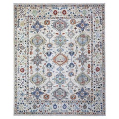 8
x9
8" Grau Karajeh mit All Over Geometric Design Handgeknüpfter Wollteppich