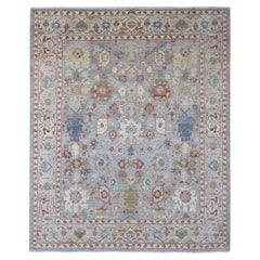 Tappeto Ziegler Mahal Revival All Over Pattern annodato a mano in pura lana 8'x9'8" grigio