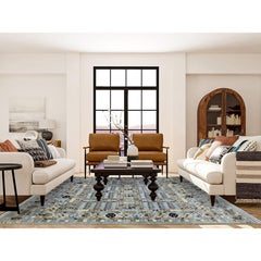 8'x9'9" Beige, Hand Knotted Afghan Ersari Soft Wool Oriental Rug