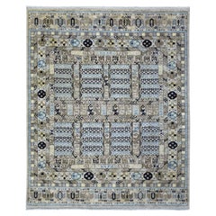 8'x9'9" Beige, Hand Knotted Afghan Ersari Soft Wool Oriental Rug