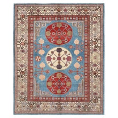 8
x9
9" Blau Afghan Special Kazak Granatapfel Design Hand geknüpft alle Wolle Teppich