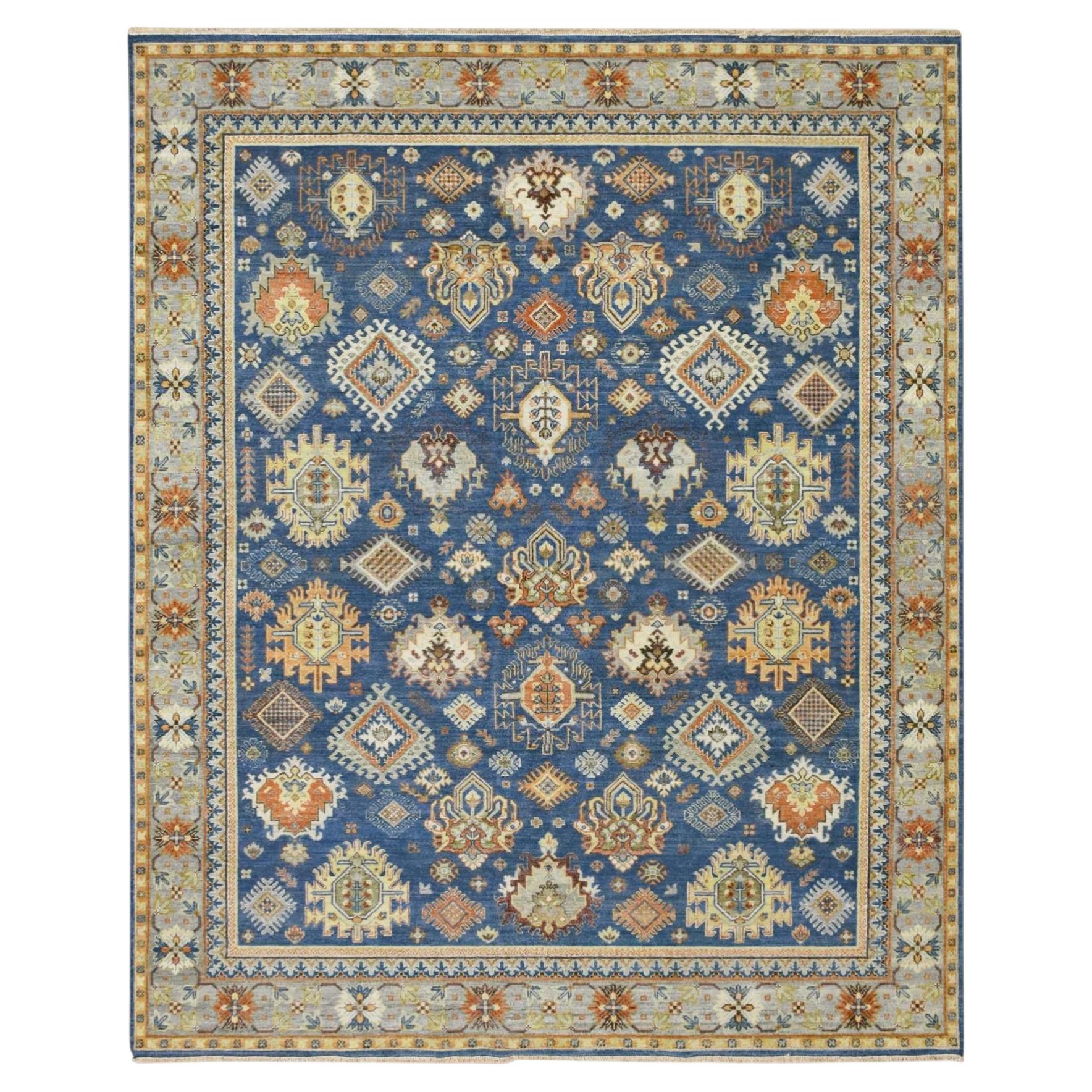 8'x9'9" Blue All Over Northwest Persian Design Wool Hand Knotted Oriental Rug