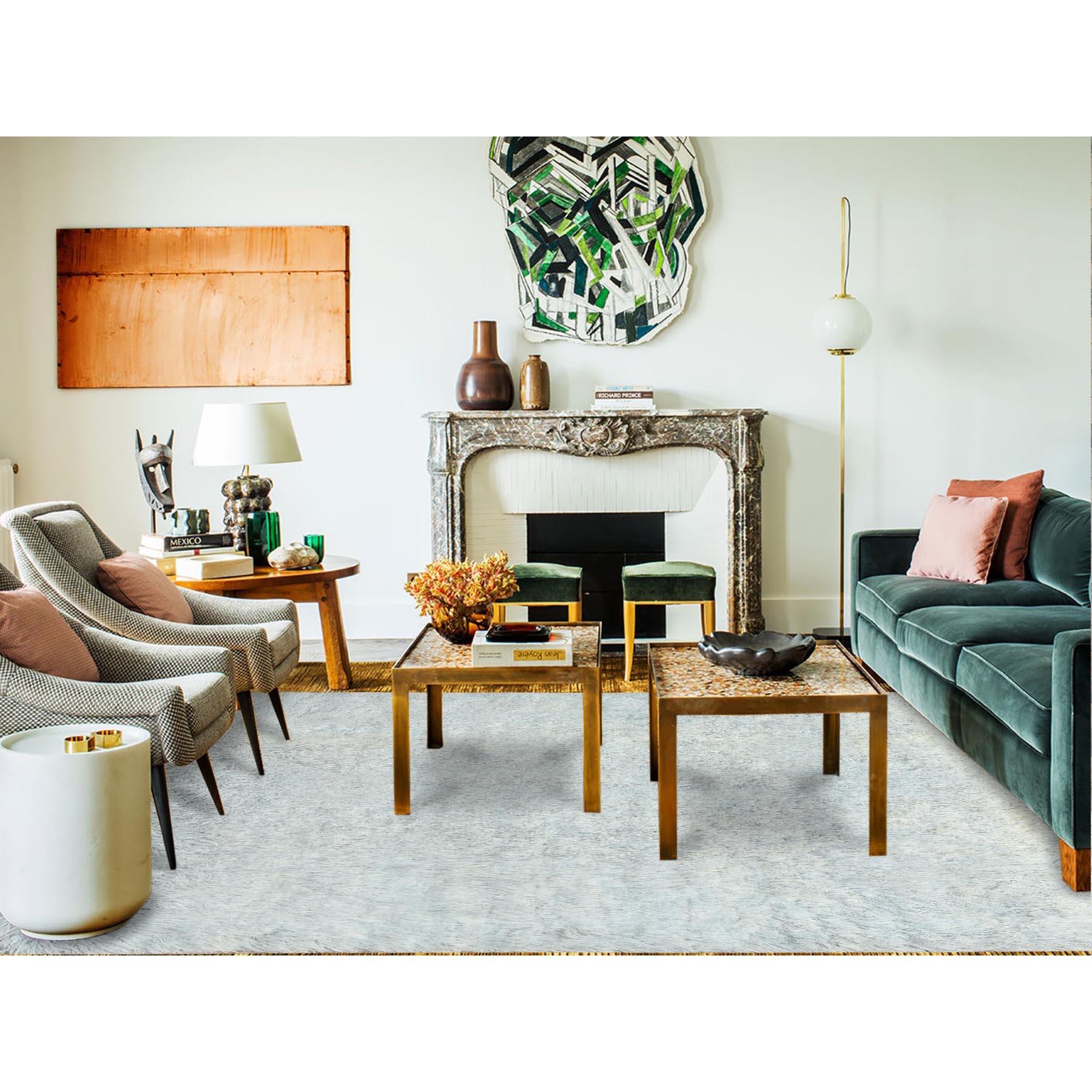 This is a truly genuine one-of-a-kind Blueish Gray, Shag Flokati Greek Style, Undyed Natural Wool Hand Knotted, Oriental Rug. It has been Knotted for months and months in the centuries-old weaving craftsmanship techniques by expert artisans.
Primary