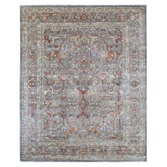 8'x9'9" Brown Peshawar with Bijar Garus Design Hand Knotted Wool Oriental Rug