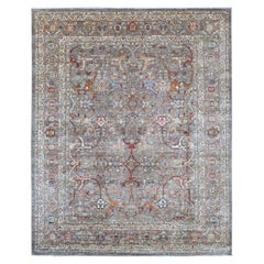 8'x9'9" Brown Peshawar with Bijar Garus Design Hand Knotted Wool Oriental Rug