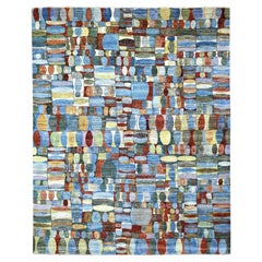 8'x9'9" Colorful Hand Knotted Afghan Kashkuli Gabbeh Natural Dyes Wool Rug