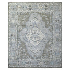 8'x9'9" Faded Taupe, Anatolian Design Soft Wool Hand Knotted Oriental Rug
