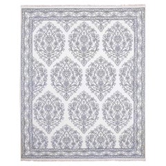 8'x9'9" avorio, annodato a mano 100% cotone, Agra Design Rugs orientale
