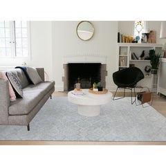 8'x9'9" Ivory White Wash Peshawar Natural Wool Hand Knotted Oriental Rug