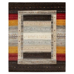 8'x9'9" Khaki Brown, Pura Lana, Annodato a mano, Tappeto moderno Lori Buft Gabbeh