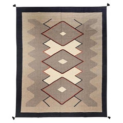 8'x9'9" Khaki Brown Southwest Geometric Design Hand Woven Flat Weave Wool Rug