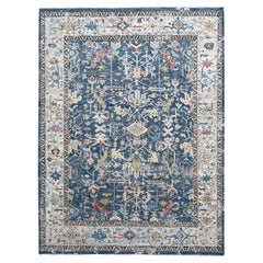 8
x9
9" Meditativ Blau Heris Gelöscht Design Wolle Handgeknüpft Orientteppich