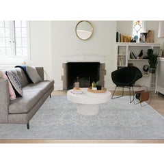 8'x9'9" White Wash Peshawar Hand Knotted Natural Wool Oriental Rug