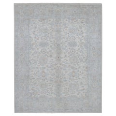 8'x9'9" White Wash Peshawar Hand Knotted Natural Wool Oriental Rug