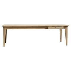 Mesa de granja belga de roble macizo de 9'-1