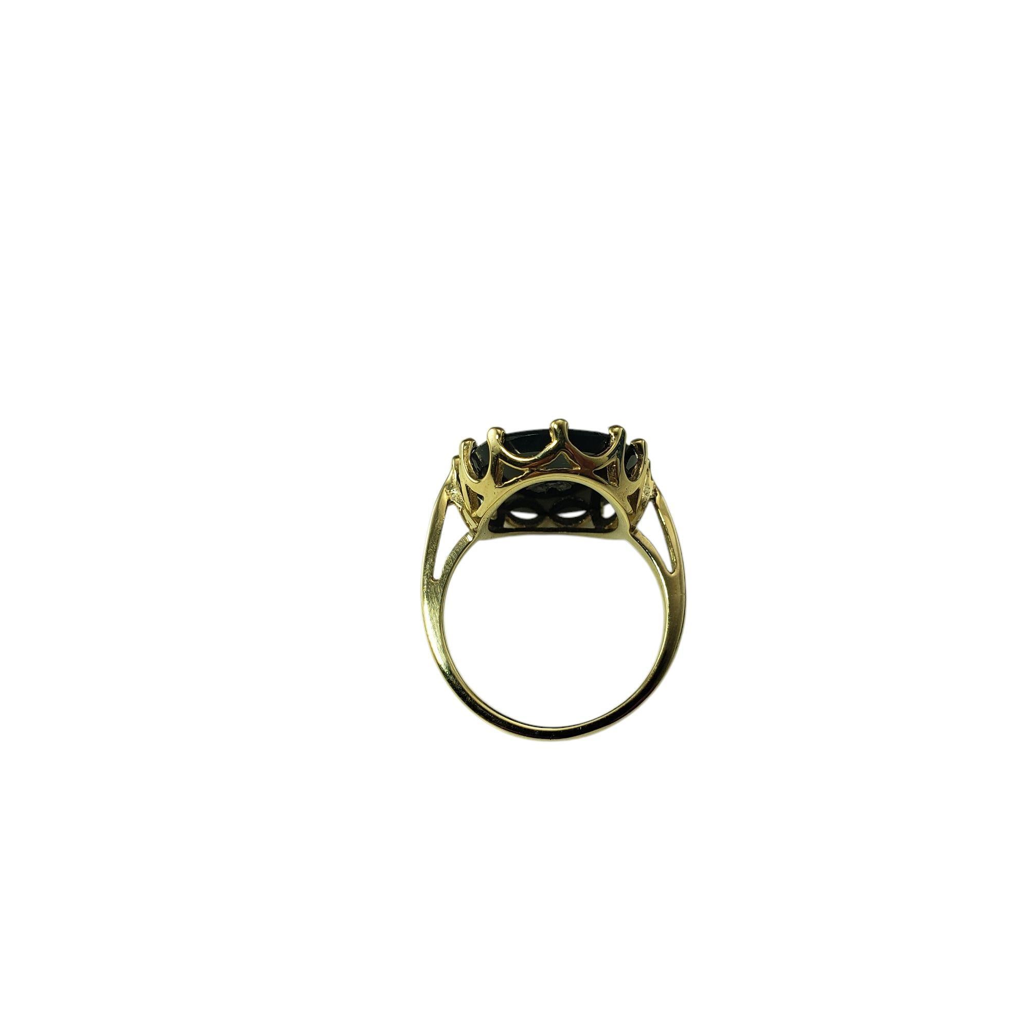 Women's 9 - 10 Karat Yellow Gold Onyx and Diamond Ring Size 5.5 #21436 For Sale