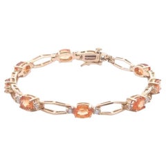 Bracelet de diamants ovales et grenats 9 3/4 carats
