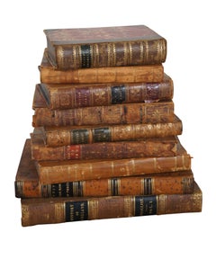 9 Livres anciens du 18ème et 19ème siècle reliés en cuir Londres Angleterre