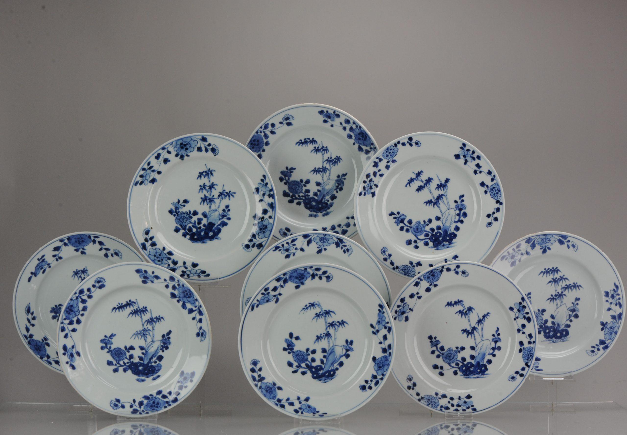 Qing #9 Porcellana cinese antica 18° secolo Periodo Yongzheng/Qianlong Blu Bianco in vendita
