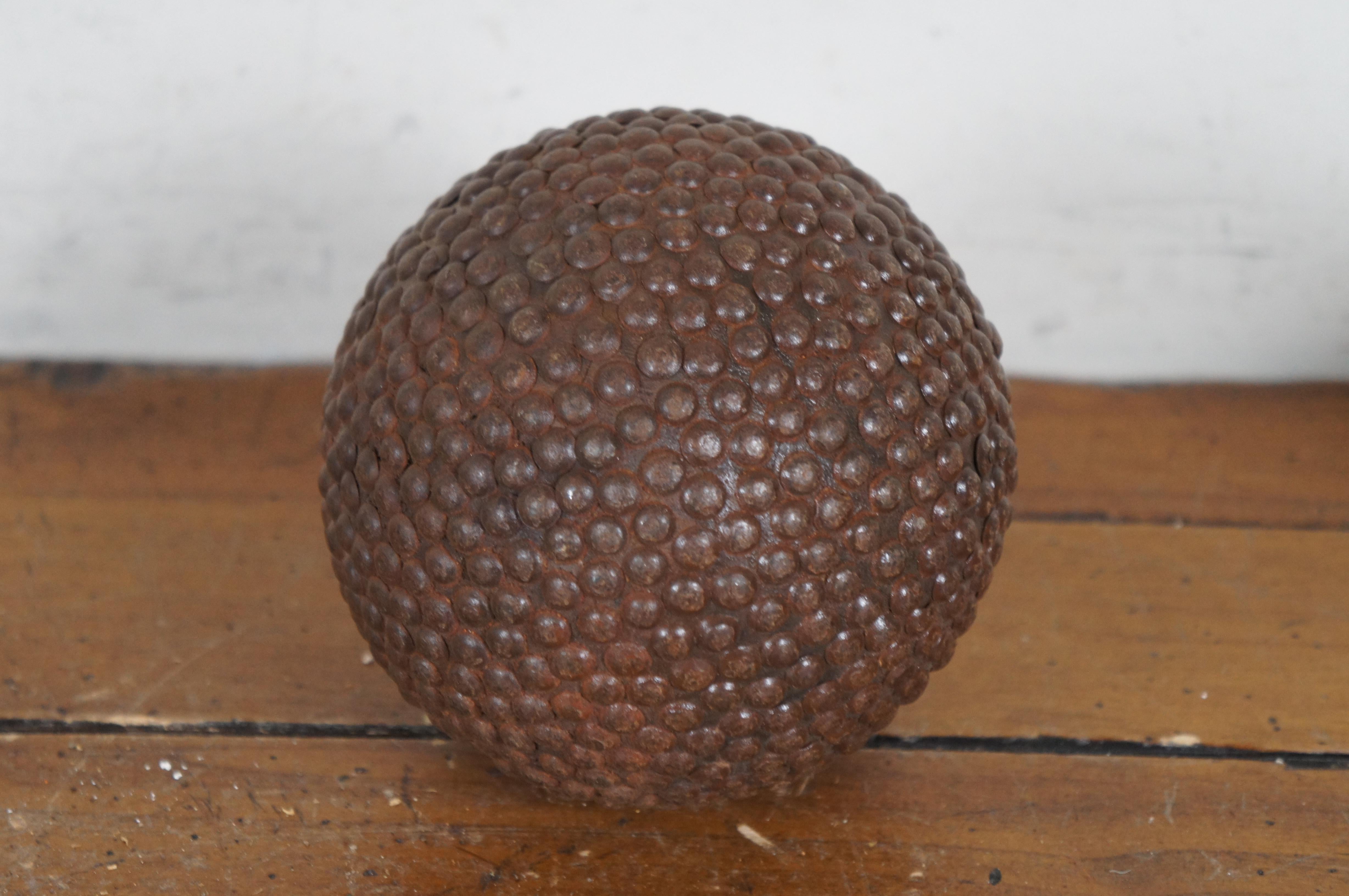 Iron 9 Antique French Boule Lyonnaise Cloutees Studded Nailed Petanque Balls 3