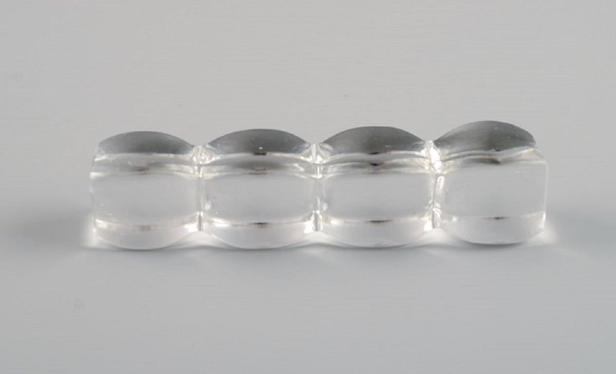 9 Art Deco Knife Rests in Clear Art Glass, France, 1930s / 40s In Excellent Condition In Copenhagen, DK