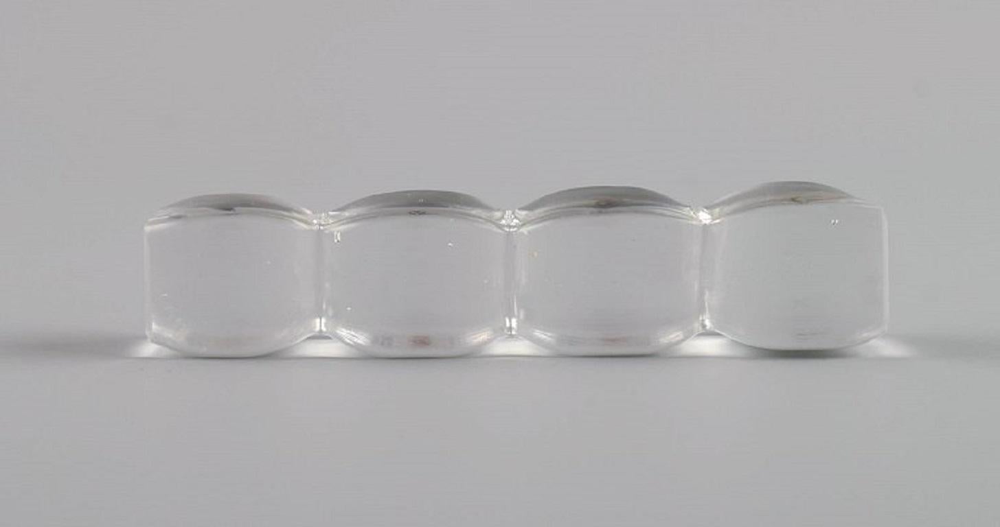 9 Art Deco Knife Rests in Clear Art Glass, France, 1930s / 40s 1