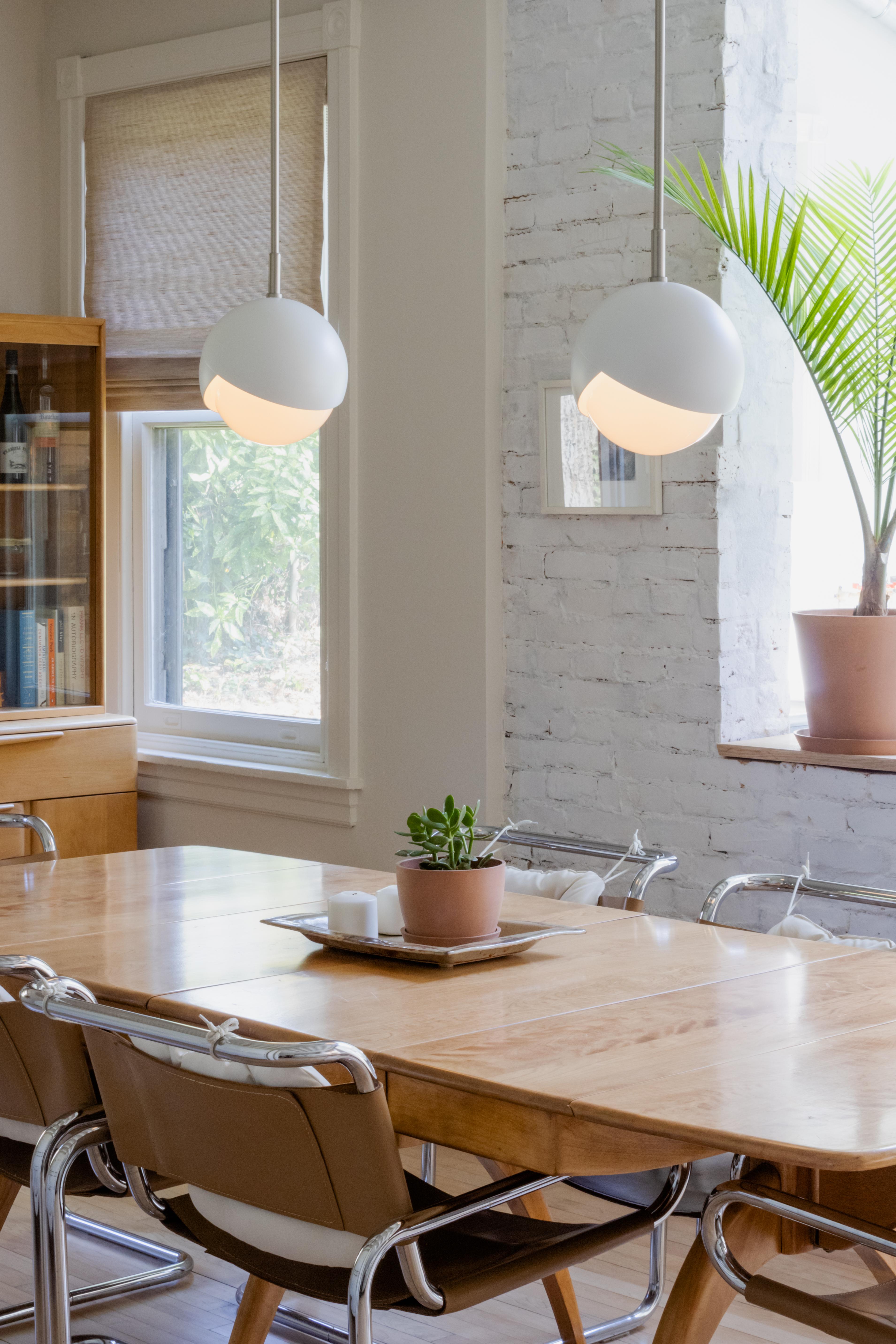 Benedict Pendant Light in Green Powder Coat, Brown Patina, 9in diameter In New Condition For Sale In Brooklyn, NY