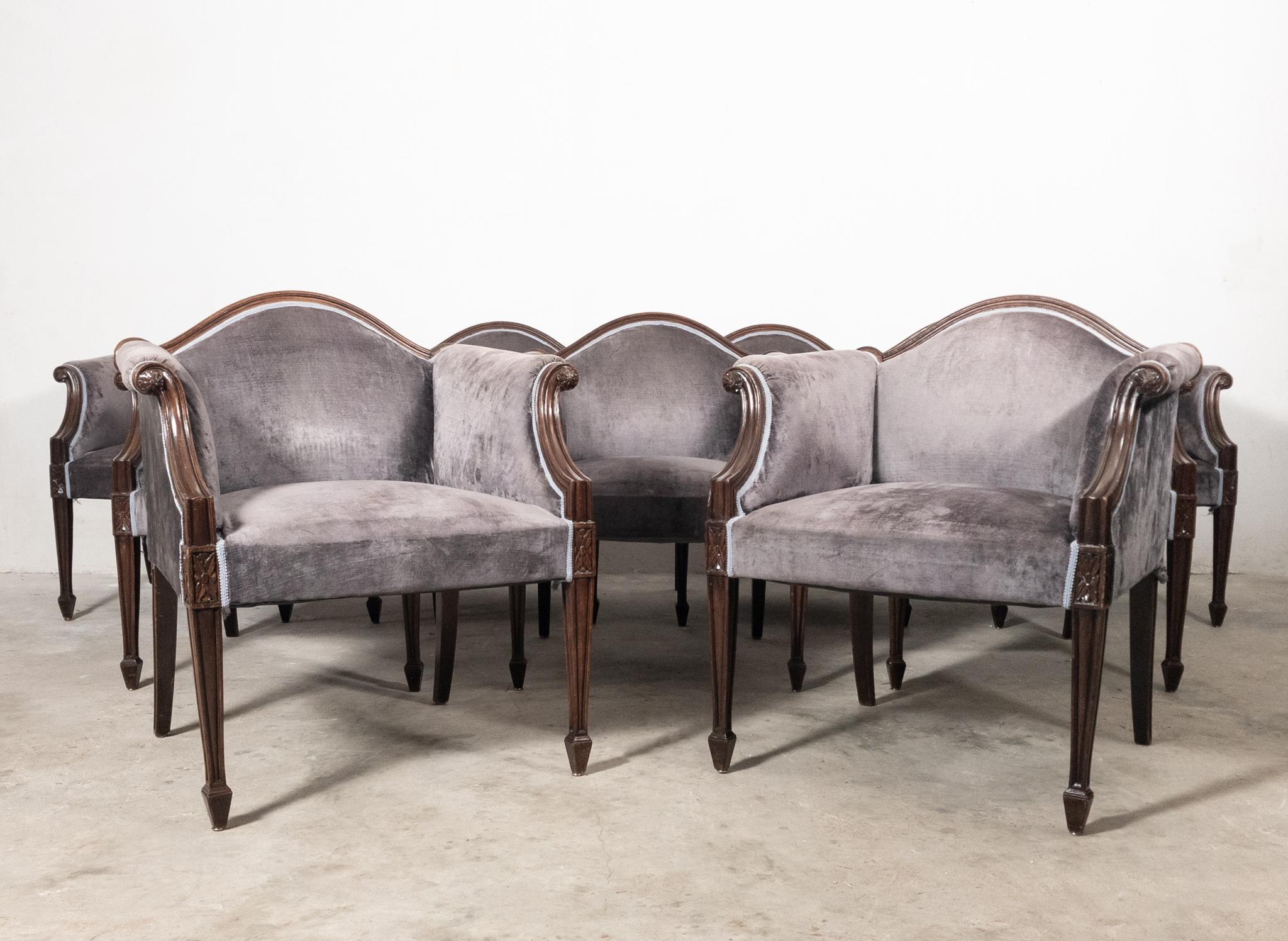 French Bergère Louis XV Style Armchairs