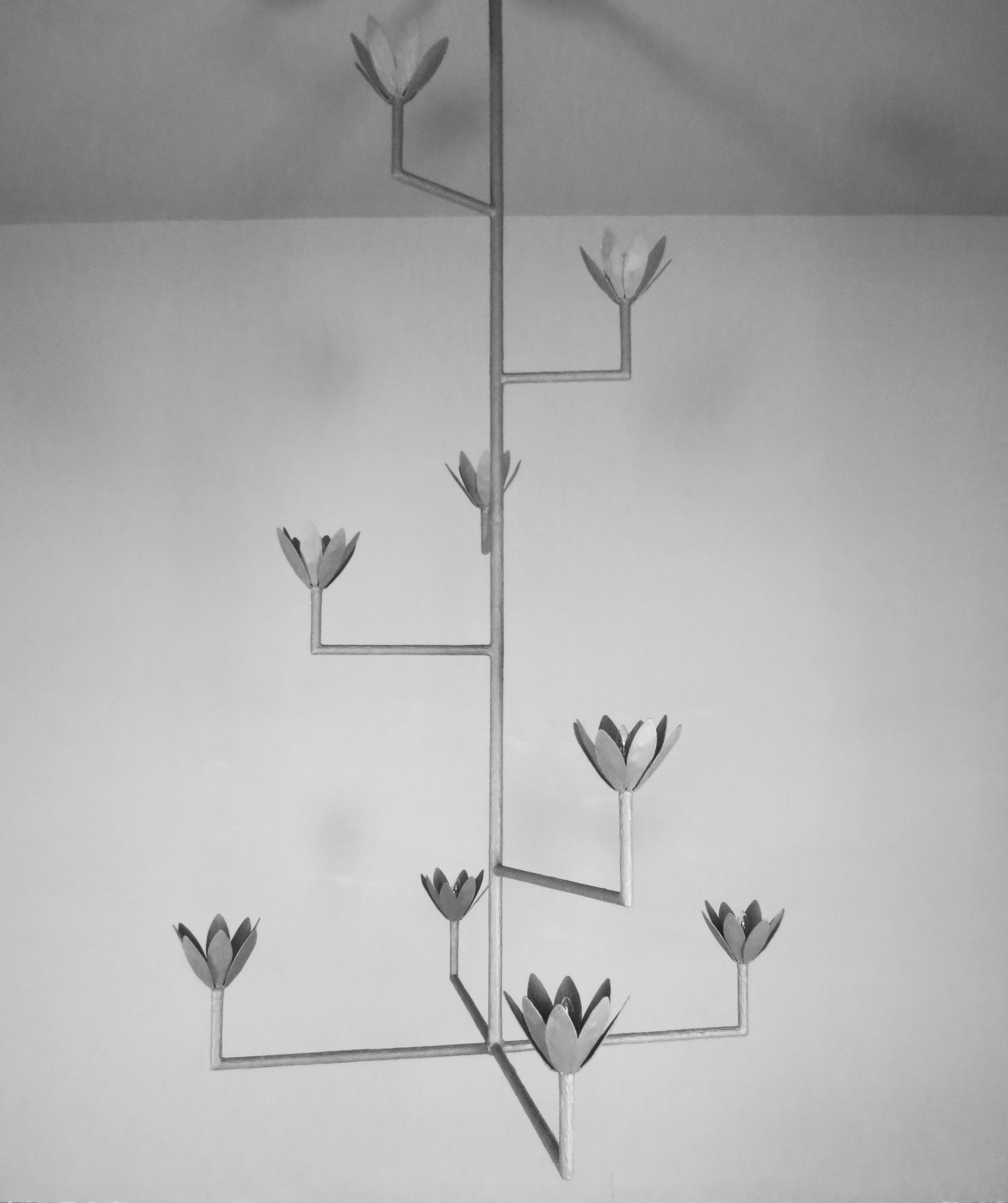 Lustre en plâtre à 9 branches en forme de croix Neuf - En vente à Carpinteria, CA