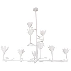 9 Lampadario in gesso a barre incrociate con uccello e foglie