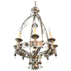 9 Candle Gothic Polished Steel Chandelier 9 Candle Gothic Polished Steel Chandelier