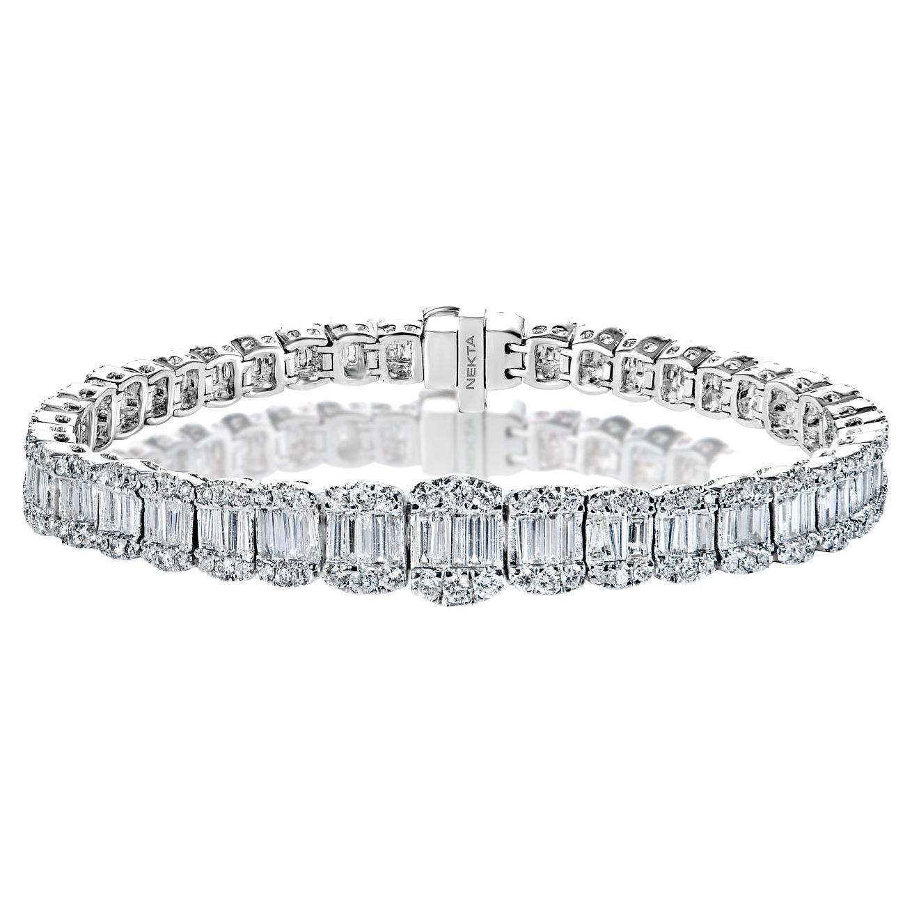 Bracelet tennis en diamants combinés de 9 carats certifiés