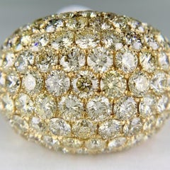 9 Carat Diamond Dome Bombé Ring in 18k Yellow Gold