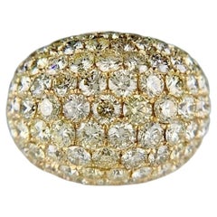 9 Carat Diamond Dome Bombé Ring in 18k Yellow Gold