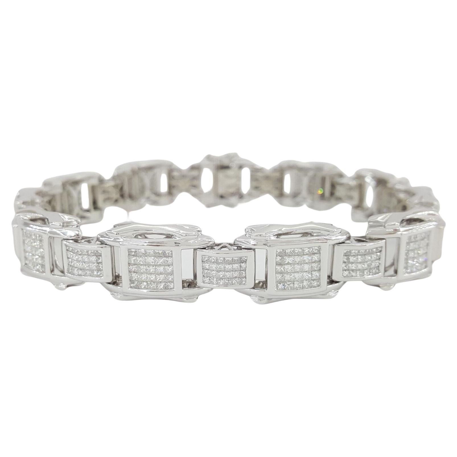  9 Carat Diamond Men's Bracelet For Sale