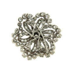 Missiaglia Venezia 9 Carat Diamond Platinum Flower Brooch
