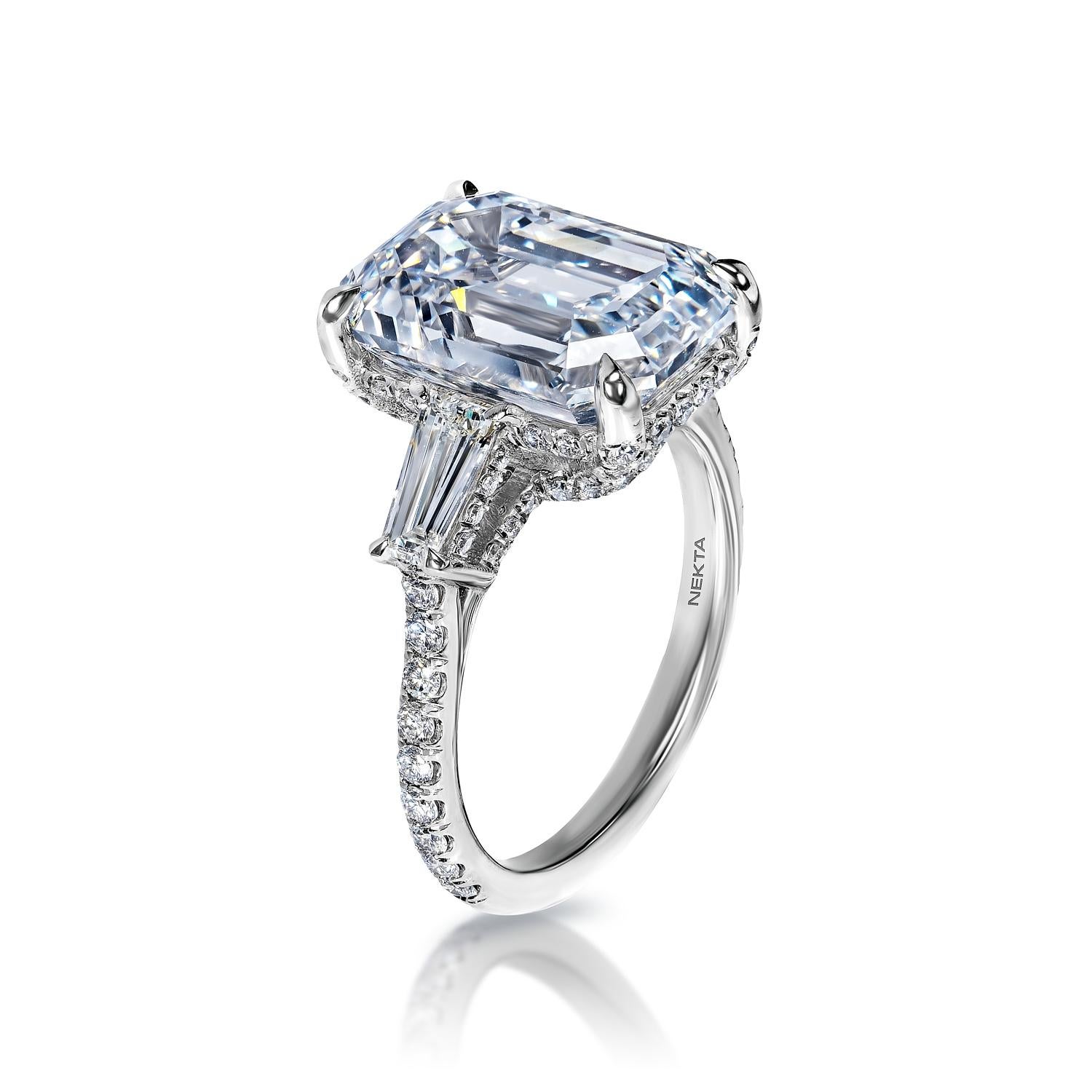 9 carat emerald cut diamond ring