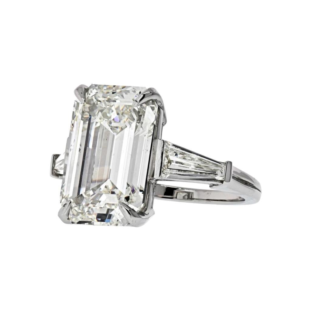 9 Carat Emerald Cut Diamond I-VS2 GIA Engagement Ring