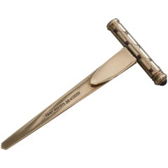 9-Carat Gold Combination Bookmark, Paper Cutter and Jewelled Propelling Pencil