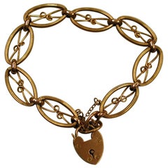 bracelet en or 9 carats à maillons fantaisie:: daté d'environ 1900