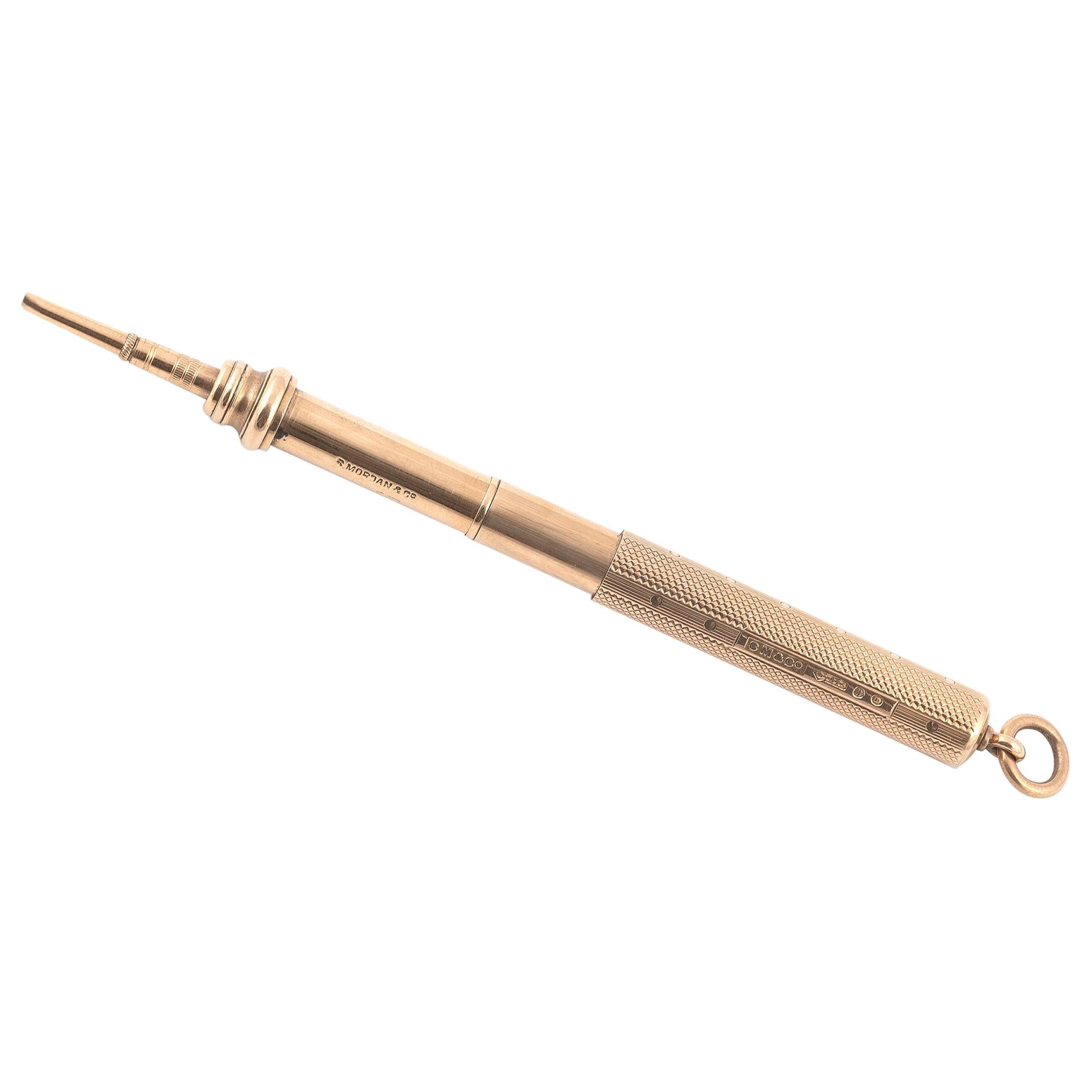 9 Carat Gold Propelling Pencil For Sale